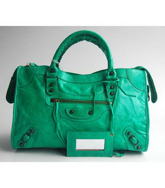 Balenciaga verde scuro Custodia in pelle Nero Piccoli Chiodi